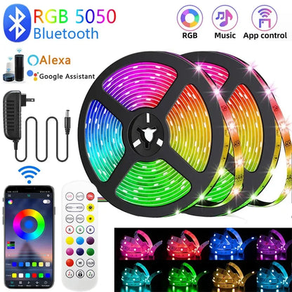 Ruban LED RGB de 5 à 30M (Télécommande/Bluetooth/Wi-Fi)